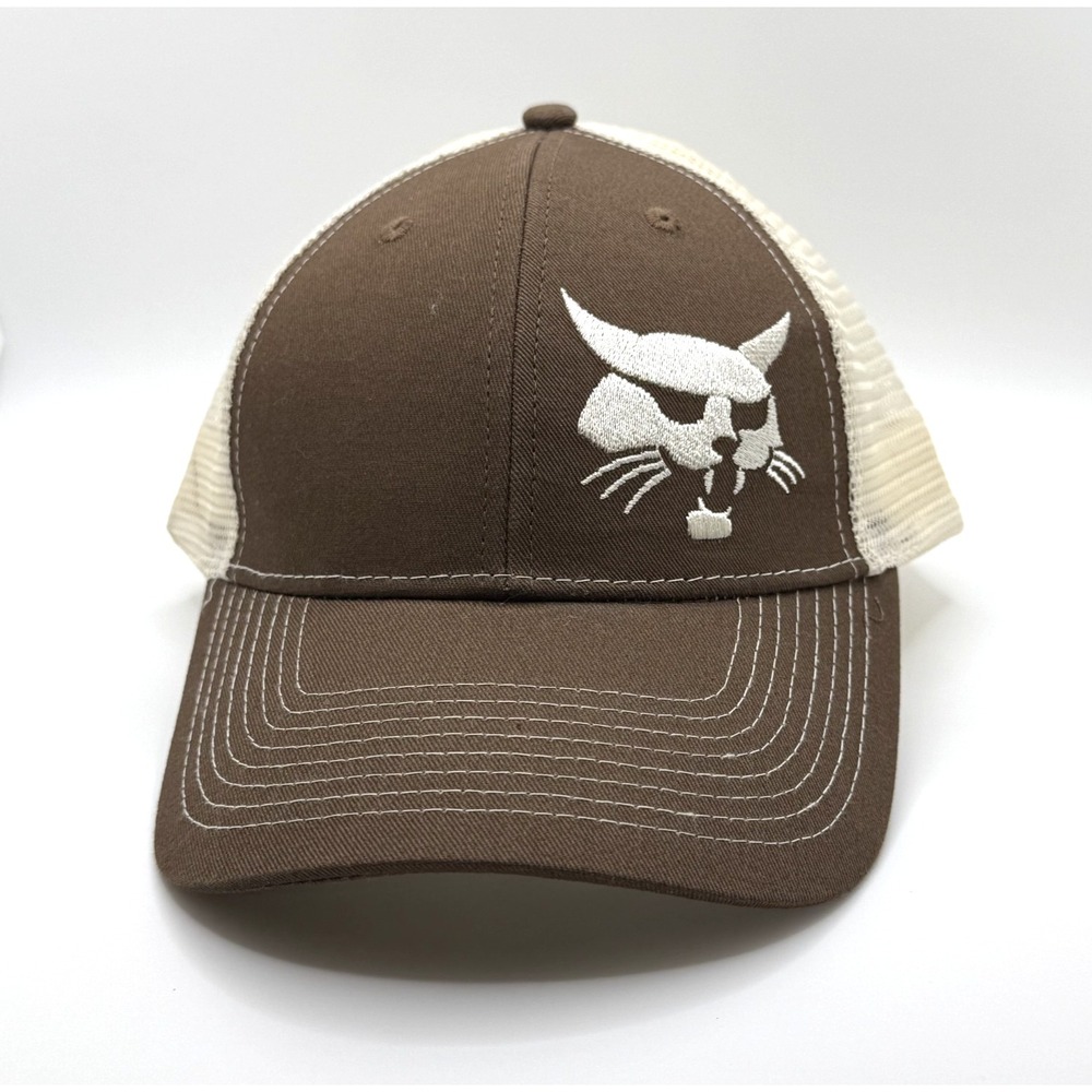Brown Bobcat Trucker Work hat ball cap - No 'R' front - snapback - New w/o Tags